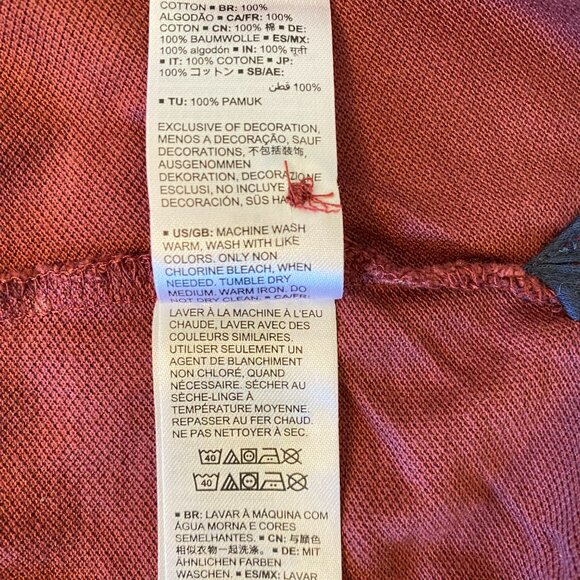 EUC Mens Amazon Essential Maroon Short Sleeved Pullover Shirt Size Small - Picture 10 of 11